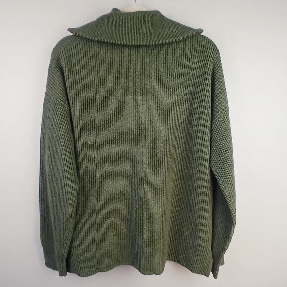 Madewell SZ M Glenbrook Half-Zip Pullover Sweater In Palm - Picture 5 of 5